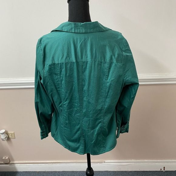 Lane Bryant Green Button Down Blouse Size 14/16W - Picture 2 of 3